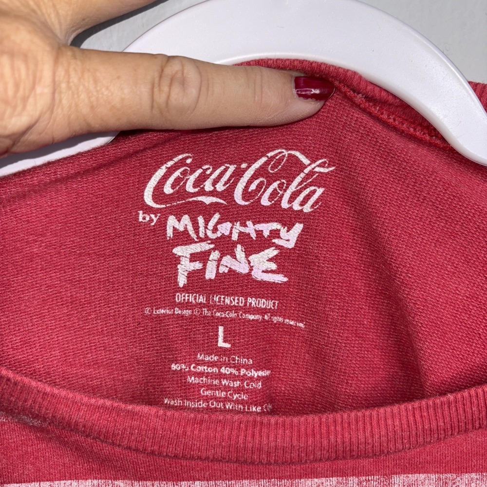 MIGHTY FINE BRAND Coca-cola‎ LADIES LARGE RETRO VTG LONG SLEEVE SWEATSHIRT - Picture 3 of 6